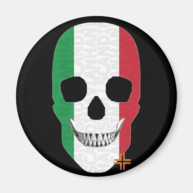 HANDSKULL Italia imán redondo B2 (Frente)