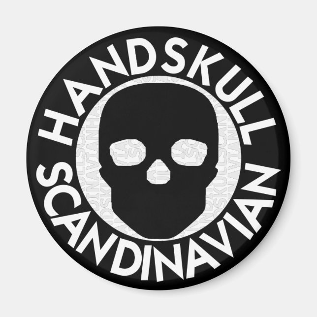 HANDSKULL LIV Imán redondo de porcelana P3 (Frente)