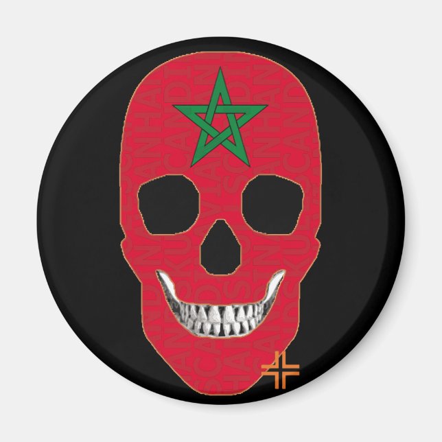 HANDSKULL Marruecos imán redondo B2 (Frente)