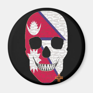 HANDSKULL Nepal imán redondo B2