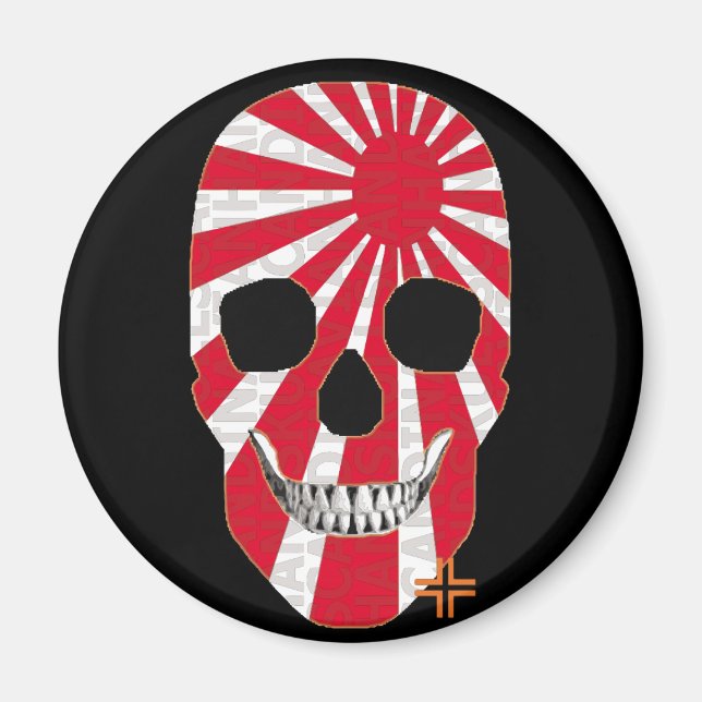 HANDSKULL Nipon imán redondo B2 (Frente)