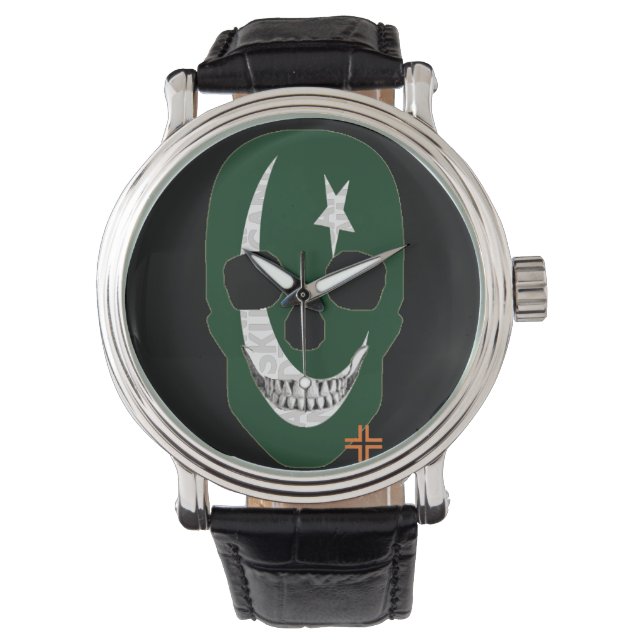 HANDSKULL Pakistán reloj hombres de cuero B2 (Anverso)