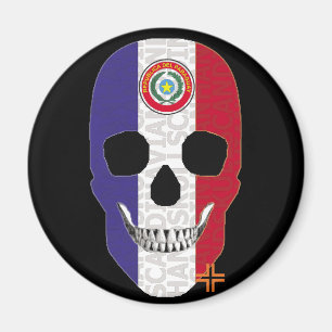HANDSKULL Paraguay redonda    imán B2