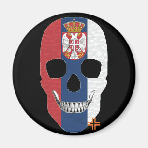 HANDSKULL Serbia imán redondo B2