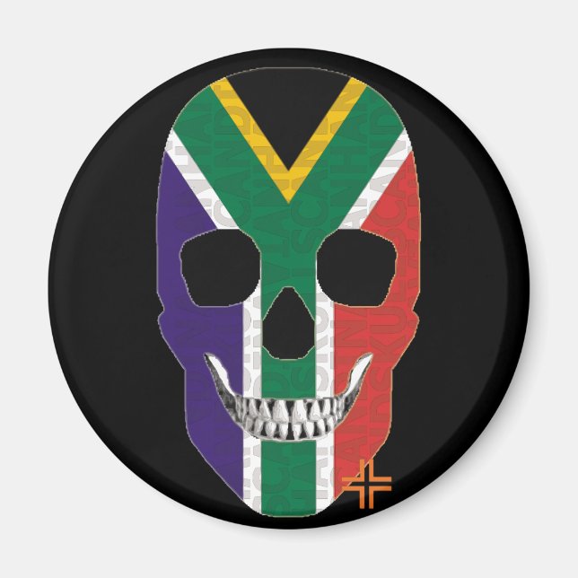 HANDSKULL Sudáfrica imán redondo B2 (Frente)