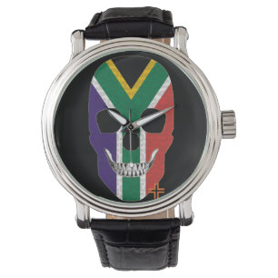 HANDSKULL Sudáfrica reloj hombres cuero B2