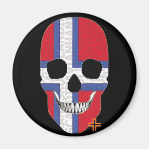HANDSKULL Svart Kors redondea el imán B2
