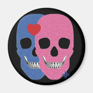 HANDSKULL Valentine redondo imán B2