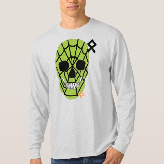 HANDSKULL Web Green Long Sleeve Camiseta B2 (Anverso)