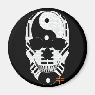 HANDSKULL Yin Yang imán redondo B2