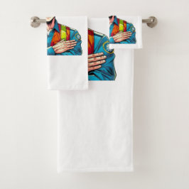 Handtuch Set mit Manga-Sicherheitsfachmann