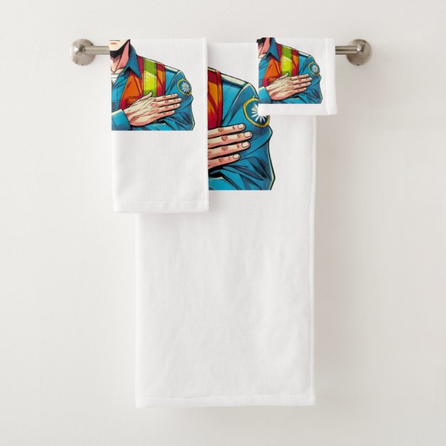 Handtuch Set mit Manga-Sicherheitsfachmann (In situ)