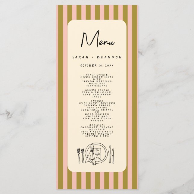 Handwriting Typography Retro Wedding Menu (Anverso)