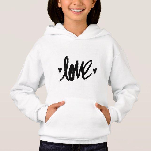 Handwritten Love Baby Girl Hoodie (Anverso)