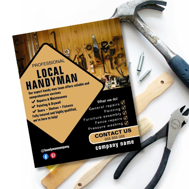 Handyman Services Flyer Template | Local Trades  (Subido por el creador)