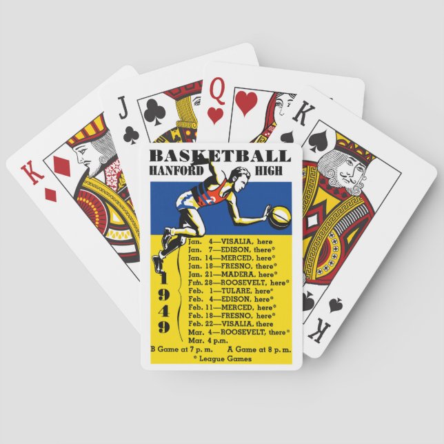 HANFORD, CALIFORNIA CARTAS DE JUEGO. (Reverso)