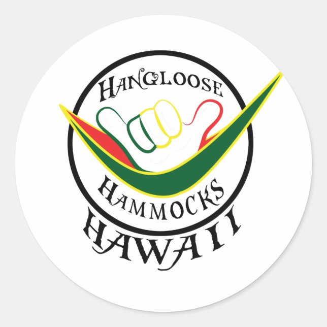 HANGLOOSE HAMMOCK HAWAII - PEGATINAS DE SHAKA (Anverso)