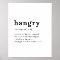Hangry - La definición provoca enojo/hambre, arte 