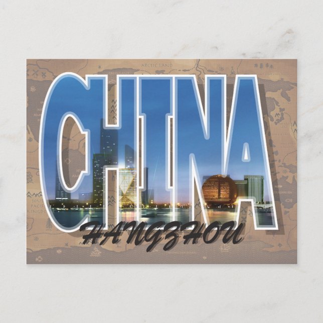 Hangzhou, postal de China (Anverso)