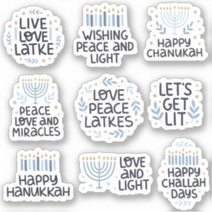 Hannukah dice pegatinas