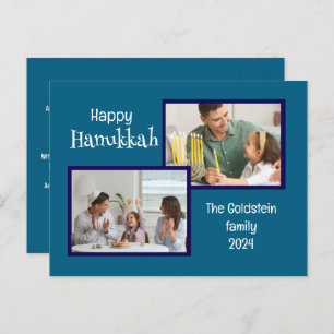 Hannukah Dos tarjetas de vacaciones familiares con