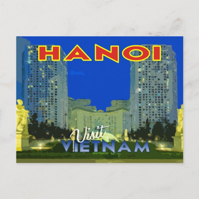 Hanoi, Vietnam, postal de la serie Visita... (Anverso)