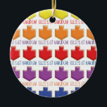 Hanukkah "3D Dreidels" Ornamento Círculo<br><div class="desc">Hanukkah "3D Dreidels" Ornament Círculo. (2 lados) Personalice ambos lados borrando texto en el adorno y reemplazándolo por el suyo propio. A continuación, usando el color, tamaño y estilo de su fuente favorita, escriba sus propias palabras. Gracias por detenerse y ir de compras. ¡Muy apreciado! ¡Feliz Chanukah/Hanukkah! Haz que tu...</div>