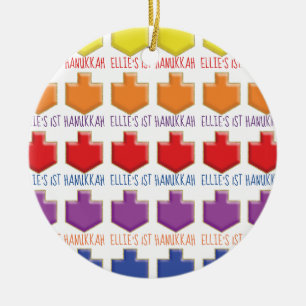 Hanukkah "3D Dreidels" Ornamento Círculo