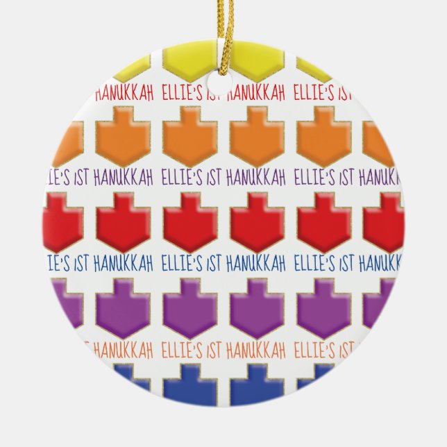 Hanukkah "3D Dreidels" Ornamento Círculo (Frente)
