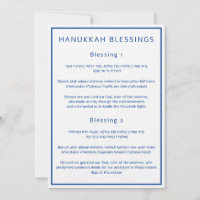 Hanukkah Bendice Tarjetas de Guía Hebrea en Inglés