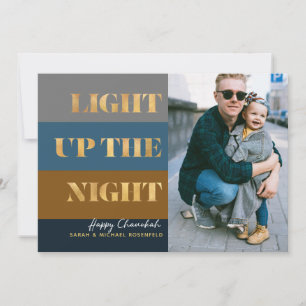 Hanukkah Chanukah Gold iluminó la foto de la noche