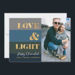 Hanukkah Chanukah Oro Amor y Luz Foto<br><div class="desc">Nuestra tarjeta Hanukkah / Chanukah Gold Love & Light Holiday es una manera elegante y elegante de compartir tus deseos Hanukkah/ Chanukah con amigos, familia y clientes! Con espacio para que puedas personalizar con tu nombre y foto. ¿Consultas? envíenos un mensaje o envíe un correo electrónico a bestdresssedbread@gmail.com. ¡¡Feliz Chanukah!!...</div>