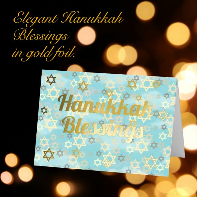 Hanukkah Elegant Relieve metalizado dorado moderno (Scroll down to see just how beautiful and elegant this foil lettering is)