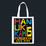 Hanukkah Es La Bolsa De Funukkah<br><div class="desc">Hanukkah es Funukkah, bolsa blanca de dos lados. Todos los elementos de diseño se pueden editar. Todo el texto editable se puede eliminar y reemplazar con su propio mensaje. Usa el color, el tamaño y el estilo de tu fuente favorita. ¡Feliz Hanukkah/Chanukah! Estilo: Bolsa reutilizable ¡Vamos verde y salve el...</div>