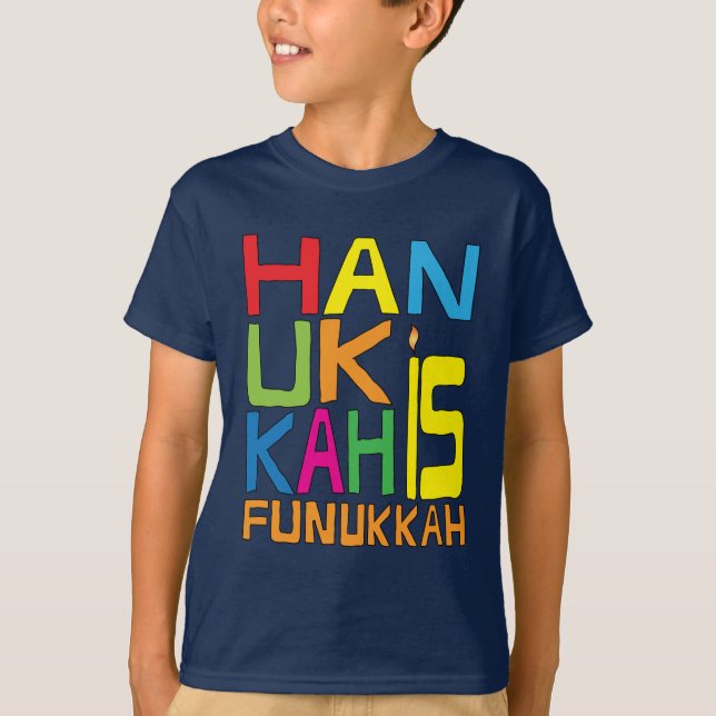 Hanukkah es la camiseta de color Funukkah (Anverso)