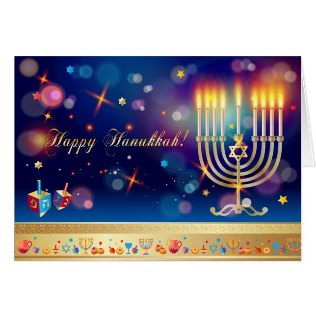 Hanukkah Festival de la Luz Holiday Menorah (Anverso (Horizontal))