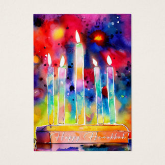 Hanukkah Festival of Light Watercolor Gift