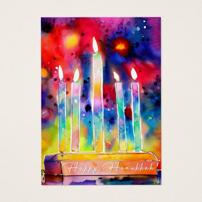 Hanukkah Festival of Light Watercolor Gift (Frente)