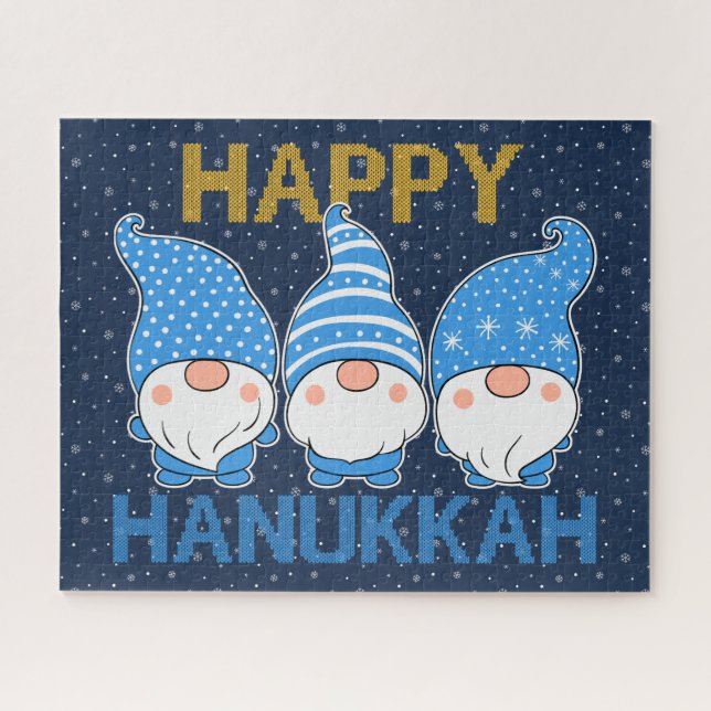 Hanukkah Gnomes Triple Puzzle (Horizontal)