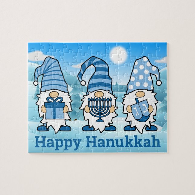 Hanukkah Gnomes Triple Puzzle (Horizontal)