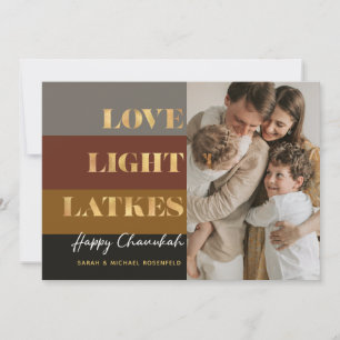 Hanukkah Gold Love Light Latkes Personalizado Phot