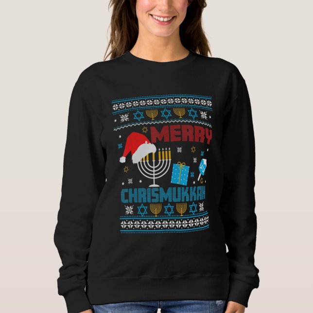 Hanukkah Jewish Christmas Chrismukkah Sweater (Anverso)