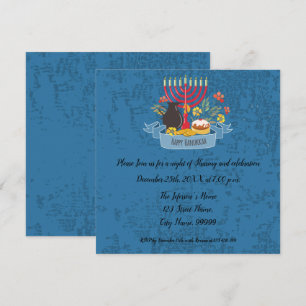 Hanukkah Menorah con invitación a las velas