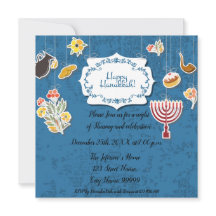 Hanukkah Menorah con invitación a las velas