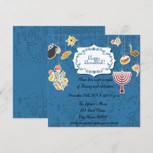 Hanukkah Menorah con invitación a las velas