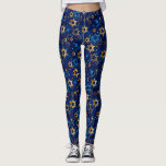 Hanukkah Menorah Estrella azul de David Leggings<br><div class="desc">Hanukkah Menorah,  azul,  estrella de David,  judío,  leggings de patrón.</div>