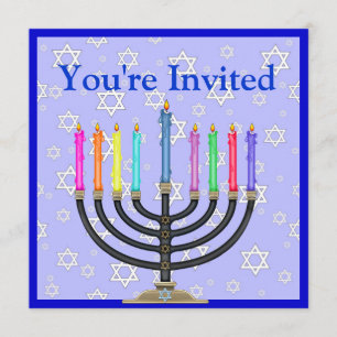 Hanukkah Menorah Invitación