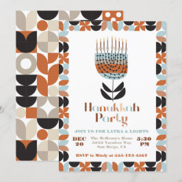 Hanukkah Mod Menorah Party Invitación