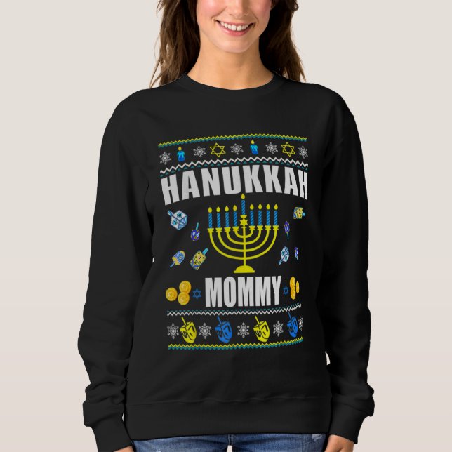 Hanukkah Mommy Jew Chanukah Ugly Sweater Pajamas (Anverso)