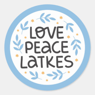 Hanukkah Peace and Latkes Pegatina